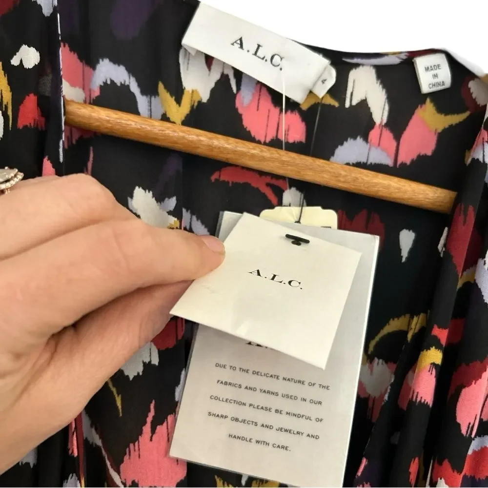 A.L.C. Tianna‎ Floral Wrap Midi Dress Size 4